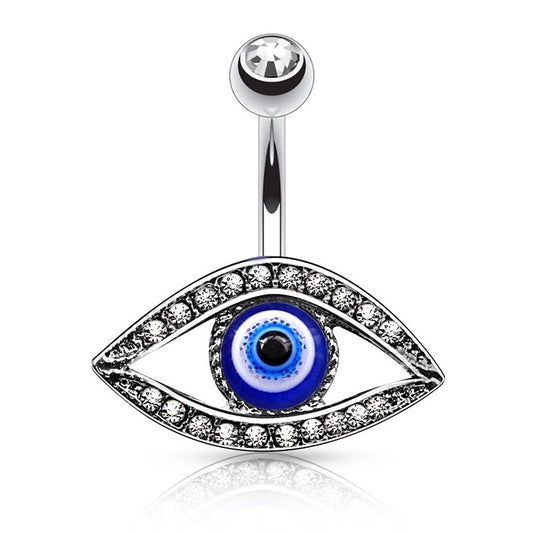 The Pyramids Eye Belly Piercing Ring - Fixed (non-dangle) Belly Bar. Navel Rings Australia.