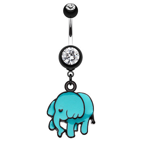Jumbo The Elephant Belly Button Bar - Dangling Belly Ring. Navel Rings Australia.