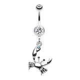 The Fiddler Crab Navel Piercing Bar - Dangling Belly Ring. Navel Rings Australia.