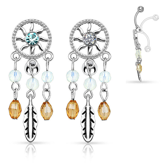 Native Dreams Reverse Belly Button Ring - Reverse Top Down Belly Ring. Navel Rings Australia.