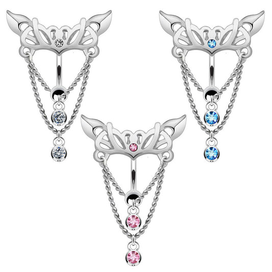 Nusa Tribal Reverse Navel Bars - Reverse Top Down Belly Ring. Navel Rings Australia.