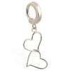 TummyToys® White Gold Hand Made Double Heart Belly Ring