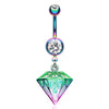 Rainbow Urban Prism Belly Dangle