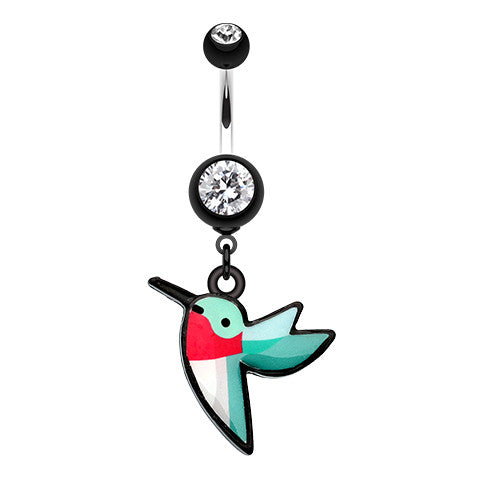 Hummingbird Dangly Belly Bar - Dangling Belly Ring. Navel Rings Australia.