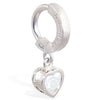 TummyToys® White Gold Cubic Zirconia Heart Belly Piercing Ring