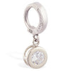 TummyToys® Solid White Gold CZ Dangle