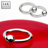 Captive Bead Body Jewellery in 14K White Gold - Captive Belly Ring. Navel Rings Australia.