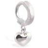 TummyToys® 14K White Gold Puffed Heart Belly Piercing Ring