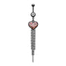 Wild Leopard Heart Navel Ring - Dangling Belly Ring. Navel Rings Australia.