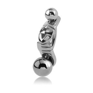 Word LOVE Belly Shield - Orbital and Shield. Navel Rings Australia.