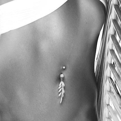Autumn Falls Petiole Navel Bar - Dangling Belly Ring. Navel Rings Australia.