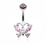 Classic Petite Butterfly Belly Ring - Fixed (non-dangle) Belly Bar. Navel Rings Australia.