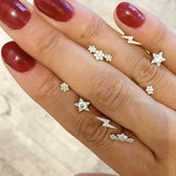 Authentic Lightning Bolt Diamond Earring by Maria Tash in 14K Rose Gold. Flat Stud. - Earring. Navel Rings Australia.