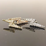 Authentic Lightning Bolt Diamond Earring by Maria Tash in 14K White Gold. Flat Stud. - Earring. Navel Rings Australia.
