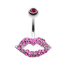 Lippy Lips Belly Button Ring - Fixed (non-dangle) Belly Bar. Navel Rings Australia.