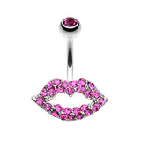 Lippy Lips Belly Button Ring - Fixed (non-dangle) Belly Bar. Navel Rings Australia.