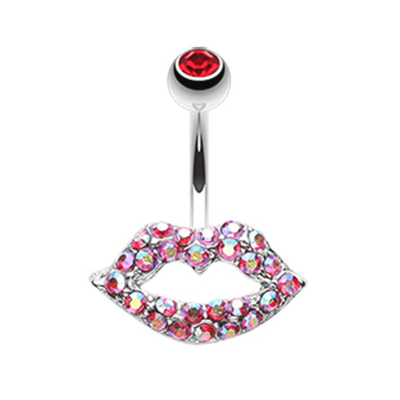 Lippy Lips Belly Button Ring - Fixed (non-dangle) Belly Bar. Navel Rings Australia.