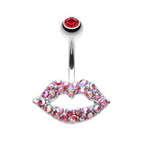 Lippy Lips Belly Button Ring - Fixed (non-dangle) Belly Bar. Navel Rings Australia.