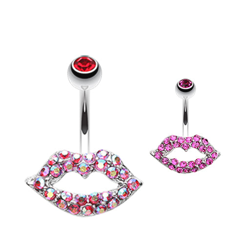 Lippy Lips Belly Button Ring - Fixed (non-dangle) Belly Bar. Navel Rings Australia.