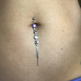 Classico Vintage Drop Chain Belly Bar - Dangling Belly Ring. Navel Rings Australia.