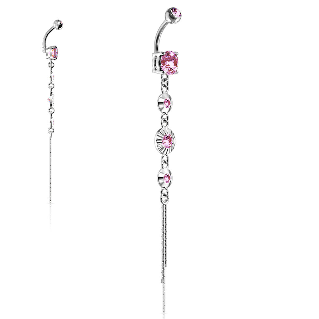 Classico Vintage Drop Chain Belly Bar - Dangling Belly Ring. Navel Rings Australia.