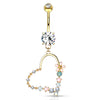 Love Matrix Belly Dangle with Gold Plating