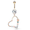 Love Matrix Belly Dangle with Rose Gold Plating