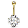 Lovers Diamanté Belly Ring in 14K Gold