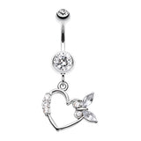 Love Flutter Butterfly Belly Piercing - Dangling Belly Ring. Navel Rings Australia.