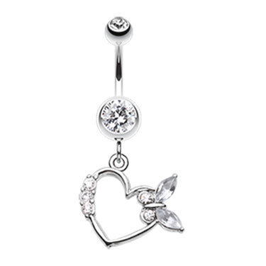 Love Flutter Butterfly Belly Piercing - Dangling Belly Ring. Navel Rings Australia.
