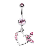 Love Flutter Butterfly Belly Piercing - Dangling Belly Ring. Navel Rings Australia.