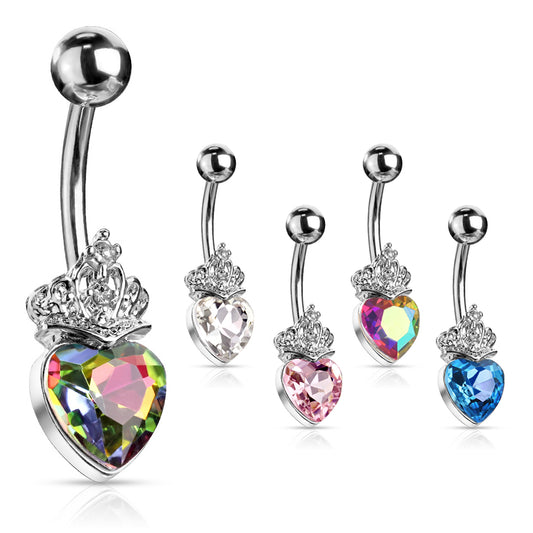 Love is King Belly Bar - Fixed (non-dangle) Belly Bar. Navel Rings Australia.