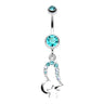 Lovers Starry Gaze Belly Dangle - Dangling Belly Ring. Navel Rings Australia.