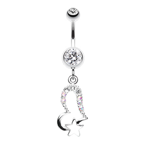 Lovers Starry Gaze Belly Dangle - Dangling Belly Ring. Navel Rings Australia.