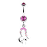 Lovers Starry Gaze Belly Dangle - Dangling Belly Ring. Navel Rings Australia.