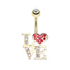 Love Statement Belly Ring in Gold