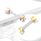 Lovers Combined Nipple Jewellery with Rose Gold Plating - Nipple Ring. Navel Rings Australia.