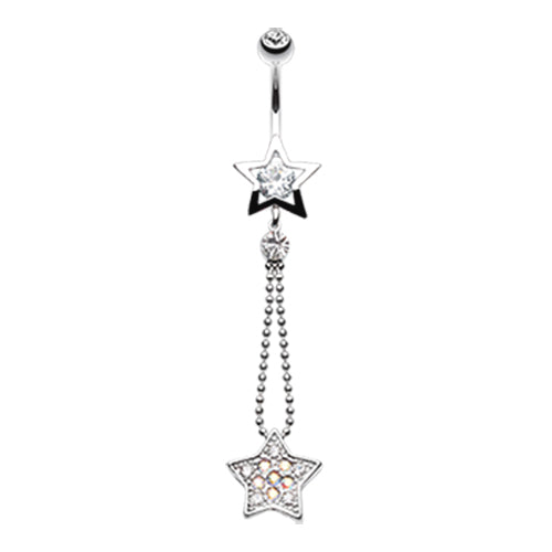 Lucky Star Belly Bar - Dangling Belly Ring. Navel Rings Australia.