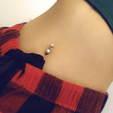 Lustre Plus Pearl Belly Button Rings - Basic Curved Barbell. Navel Rings Australia.