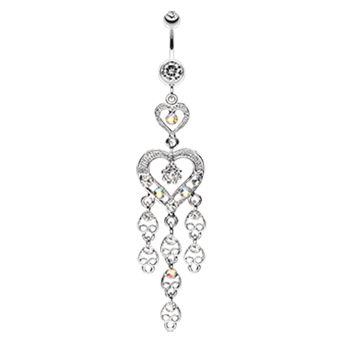 Ollie Heart Chandelier Belly Dangle - Dangling Belly Ring. Navel Rings Australia.