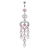 Ollie Heart Chandelier Belly Dangle - Dangling Belly Ring. Navel Rings Australia.