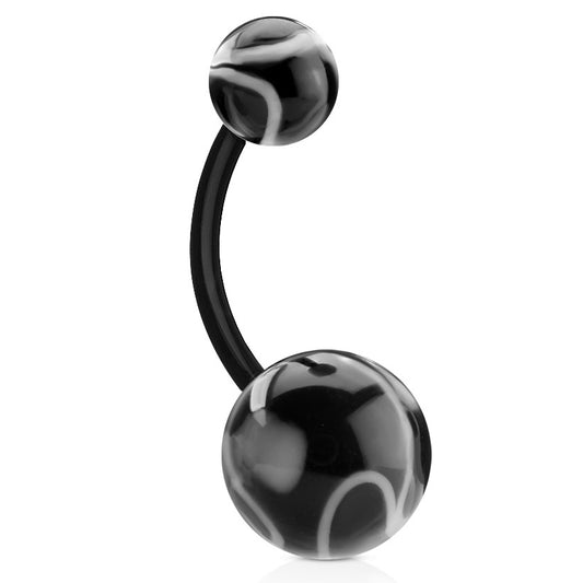 Marble Marvel UltraComfort Belly Ring - Basic Curved Barbell. Navel Rings Australia.