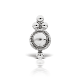 Four Ball Trinity Earring by Maria Tash in 14K White Gold. Flat Stud.