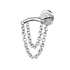 Double Chain Drape Earring by Maria Tash in 14K White Gold