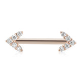 Maria Tash 4.5mm Genuine Diamond Arrow Nipple Bar in 14K Rose Gold - Nipple Ring. Navel Rings Australia.