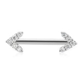 Maria Tash 4.5mm Genuine Diamond Arrow Nipple Bar in 14K White Gold - Nipple Ring. Navel Rings Australia.