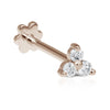 Diamond Trinity Threaded Stud Earring by Maria Tash in Rose Gold