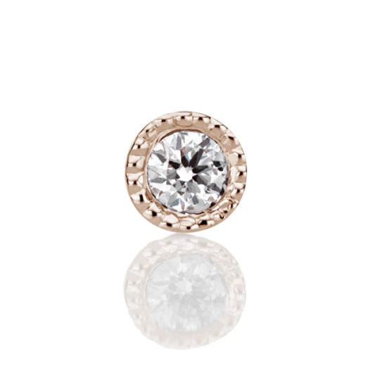 Scalloped Set Genuine Diamond Threaded Stud Earring by Maria Tash in 18K Rose Gold. Flat Stud. - Earring. Navel Rings Australia.