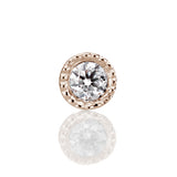 Scalloped Set Genuine Diamond Threaded Stud Earring by Maria Tash in 18K Rose Gold. Flat Stud. - Earring. Navel Rings Australia.