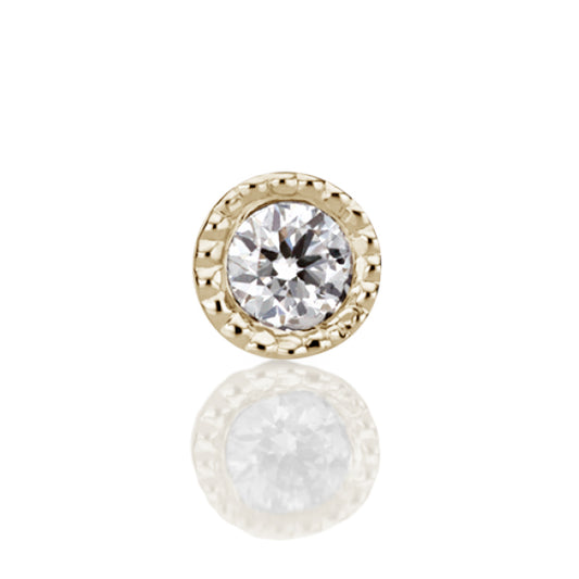 Scalloped Set Genuine Diamond Threaded Stud Earring by Maria Tash in 18K Gold. Flat Stud. - Earring. Navel Rings Australia.